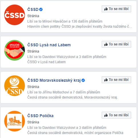 Loga ČSSD na Facebooku 2020